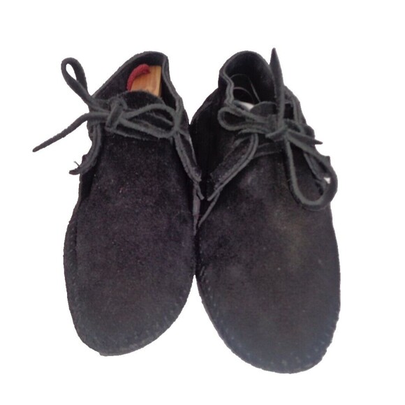 Minnetonka Womens Ankle Boots Moccasins Sz 7 Fringe Lace Up Black - Picture 2 of 9